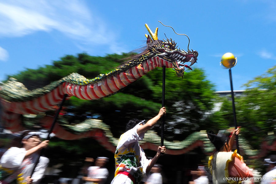 金華山龍神まつり 龍（蛇）踊り奉納1