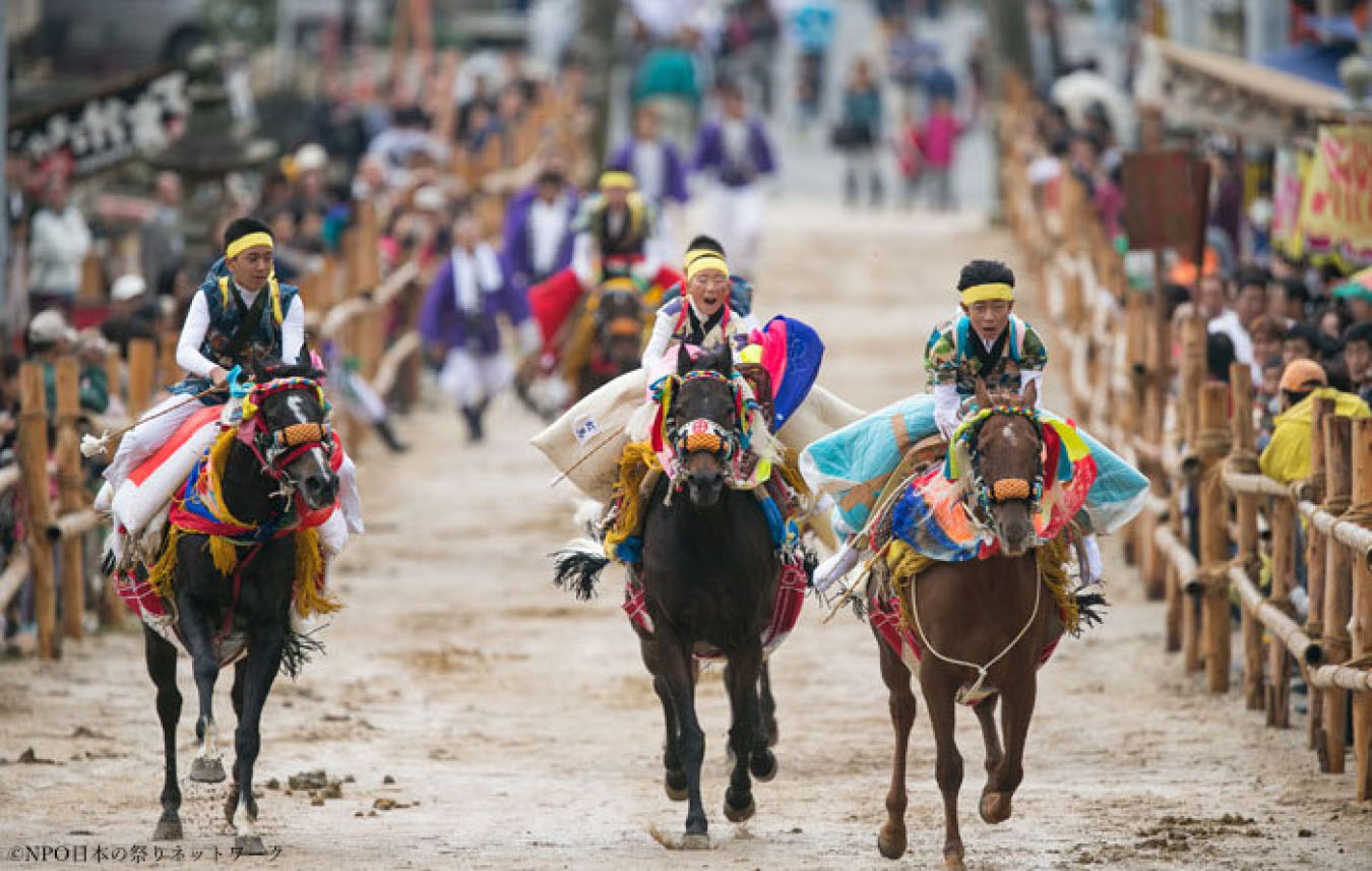 菊間祭お供馬の走り込み1